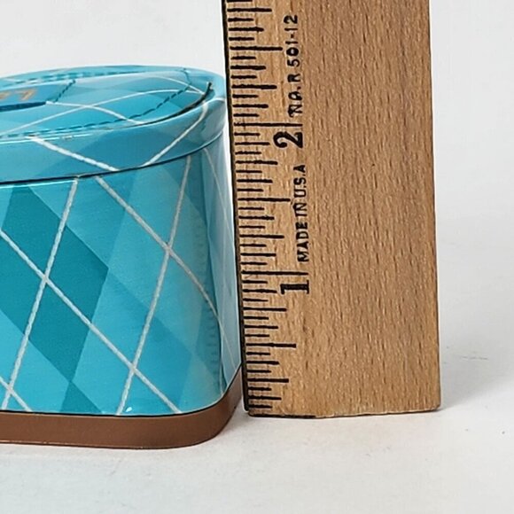 Larroude Aqua Argyle Brigitte Patent Leather Mules, Women's 5 - Picture 10 of 10